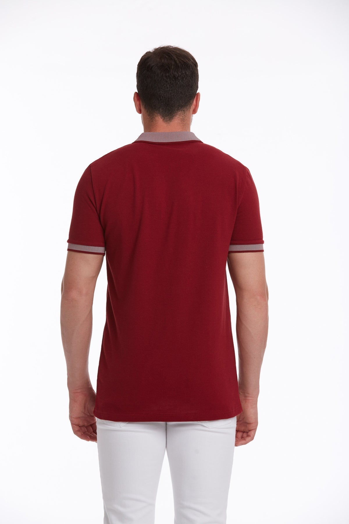 Regular Fit Burgundy Basic Cotton Polo T-Shirt - MIB