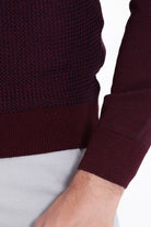 Regular Fit Burgundy - Marine Cotton Blend Cardigan - SAYKI