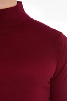 Regular Fit Burgundy Mock Neck Sweater - MIB