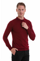 Regular Fit Burgundy Polo Sweater - MIB