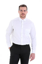 Regular Fit Button-Down 100% Cotton White Casual Shirt - MIB