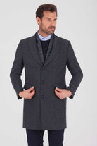 Regular Fit Cachet Fatih Notch Lapel Wool Blend Gray