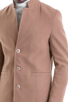 Regular Fit Cachet Notch Lapel Camel Overcoat - MIB