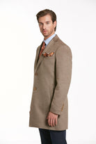 Regular Fit Cachet Notch Lapel Mink Overcoat - SAYKI