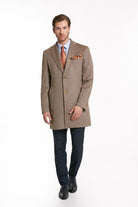 Regular Fit Cachet Notch Lapel Mink Overcoat - SAYKI