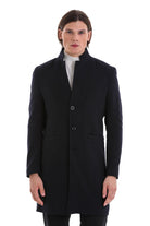 Regular Fit Cachet Notch Lapel Navy Overcoat - MIB