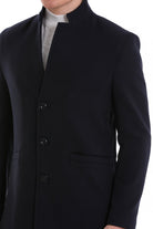 Regular Fit Cachet Notch Lapel Navy Overcoat - MIB