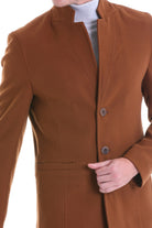 Regular Fit Cachet Notch Lapel Tobacco Overcoat - MIB