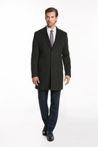 Regular Fit Cachet TBC Notch Lapel Khaki Overcoat Charcoal