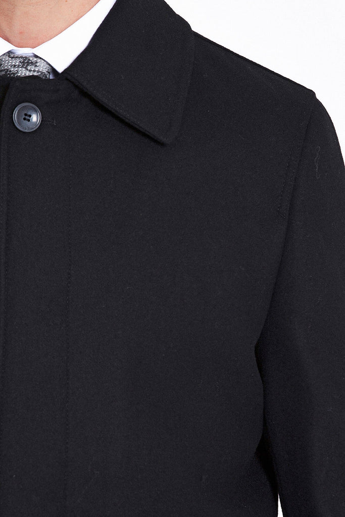 Regular Fit Cachet Valantin Flat Collar Wool Blend Black