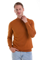 Regular Fit Camel Mock Neck Sweater - MIB