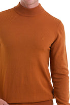 Regular Fit Camel Mock Neck Sweater - MIB