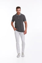 Regular Fit Charcoal Basic Cotton Polo T-Shirt - MIB