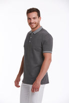 Regular Fit Charcoal Basic Cotton Polo T-Shirt - MIB