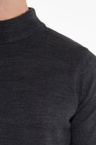 Regular Fit Charcoal Mock Neck Sweater - MIB