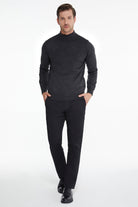 Regular Fit Charcoal Mock Neck Sweater - MIB