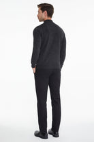 Regular Fit Charcoal Mock Neck Sweater - MIB