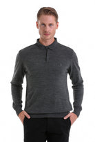 Regular Fit Charcoal Polo Sweater - MIB