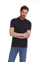 Regular Fit Cotton Basic Navy Polo T-Shirt - MIB