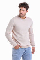 Regular Fit Cotton Beige Crewneck Sweater - MIB