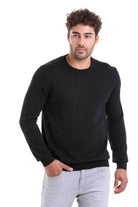 Regular Fit Cotton Black Crewneck Sweater - MIB