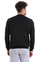 Regular Fit Cotton Black Crewneck Sweater - MIB