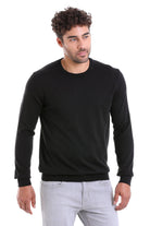 Regular Fit Cotton Black Crewneck Sweater - MIB