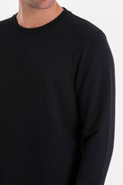 Regular Fit Cotton Blend Black Crewneck Sweatshirt - MIB