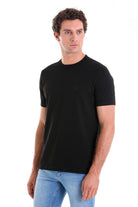 Regular Fit Cotton Blend Black Crewneck T-Shirt - MIB