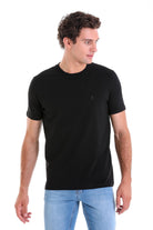 Regular Fit Cotton Blend Black Crewneck T-Shirt - MIB