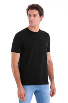 Regular Fit Cotton Blend Black Crewneck T-Shirt - MIB