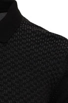 Regular Fit Cotton Blend Black - Gray Polo Sweater - SAYKI