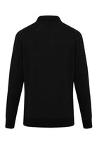 Regular Fit Cotton Blend Black - Gray Polo Sweater - SAYKI