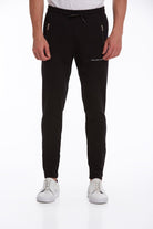 Regular Fit Cotton Blend Black Sweatpants - MIB