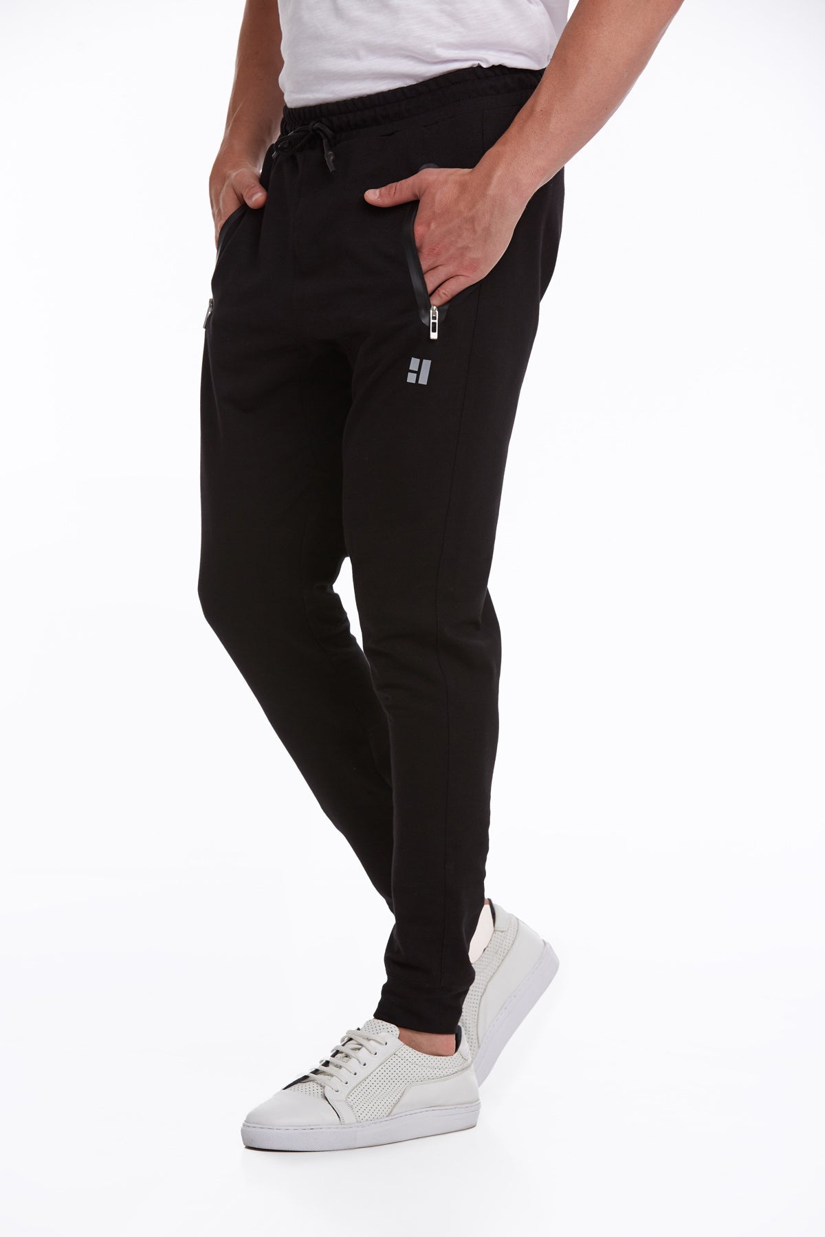 Regular Fit Cotton Blend Black Sweatpants Black - Gray - MIB