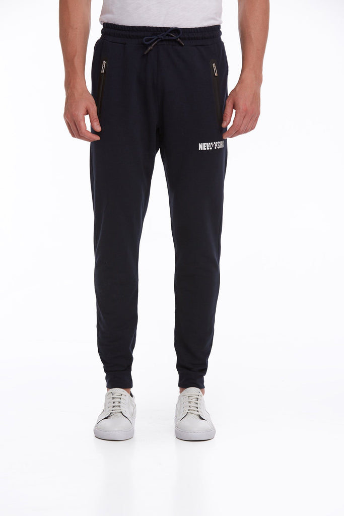 Regular Fit Cotton Blend Black Sweatpants Navy - MIB