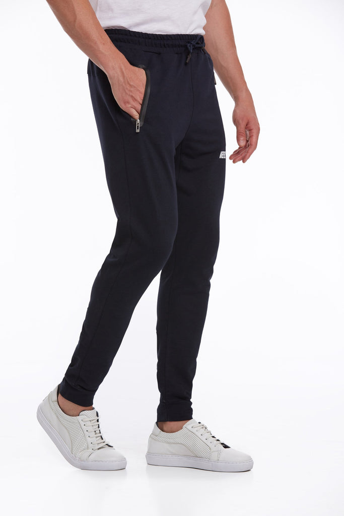 Regular Fit Cotton Blend Black Sweatpants Navy - MIB