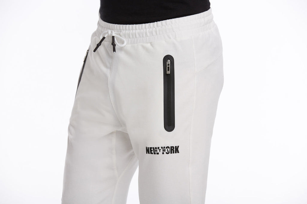 Regular Fit Cotton Blend Black Sweatpants White K. - MIB