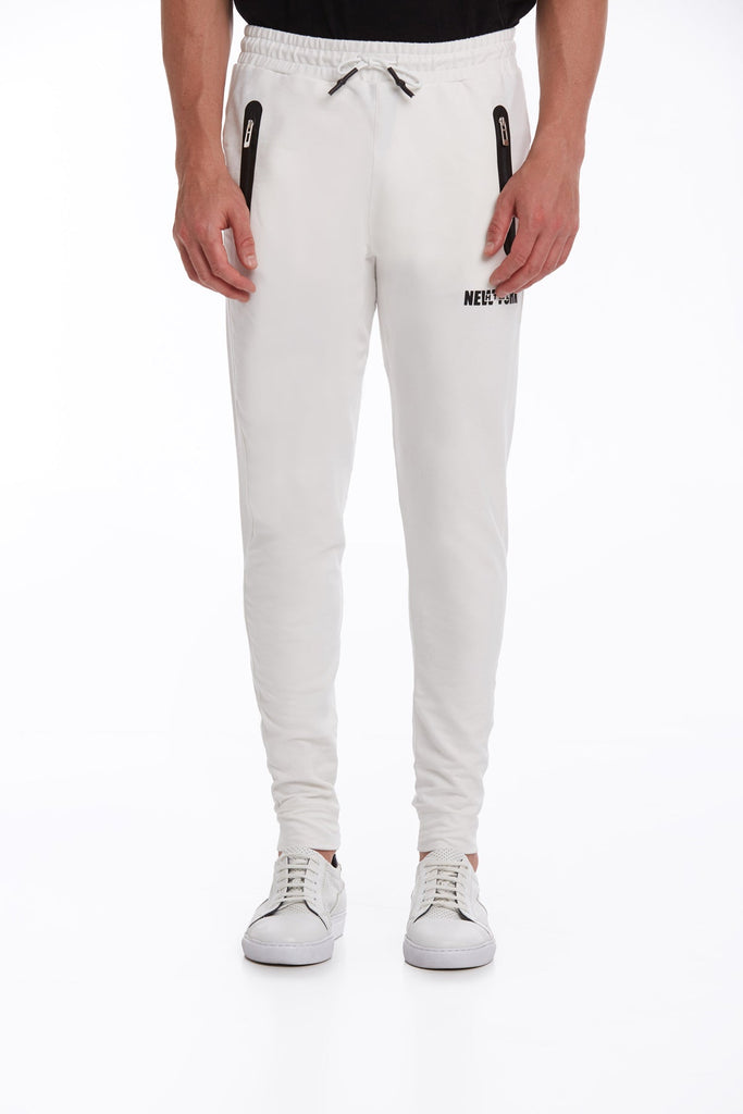 Regular Fit Cotton Blend Black Sweatpants White K. - MIB