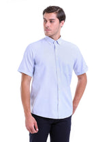 Regular Fit Cotton Blend Blue Dress Shirt - MIB