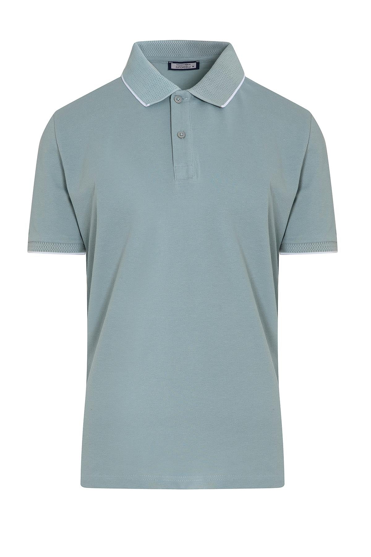 Regular Fit Cotton Blend Blue Polo T-Shirt - MIB