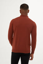 Regular Fit Cotton Blend Brick Polo Sweater - SAYKI