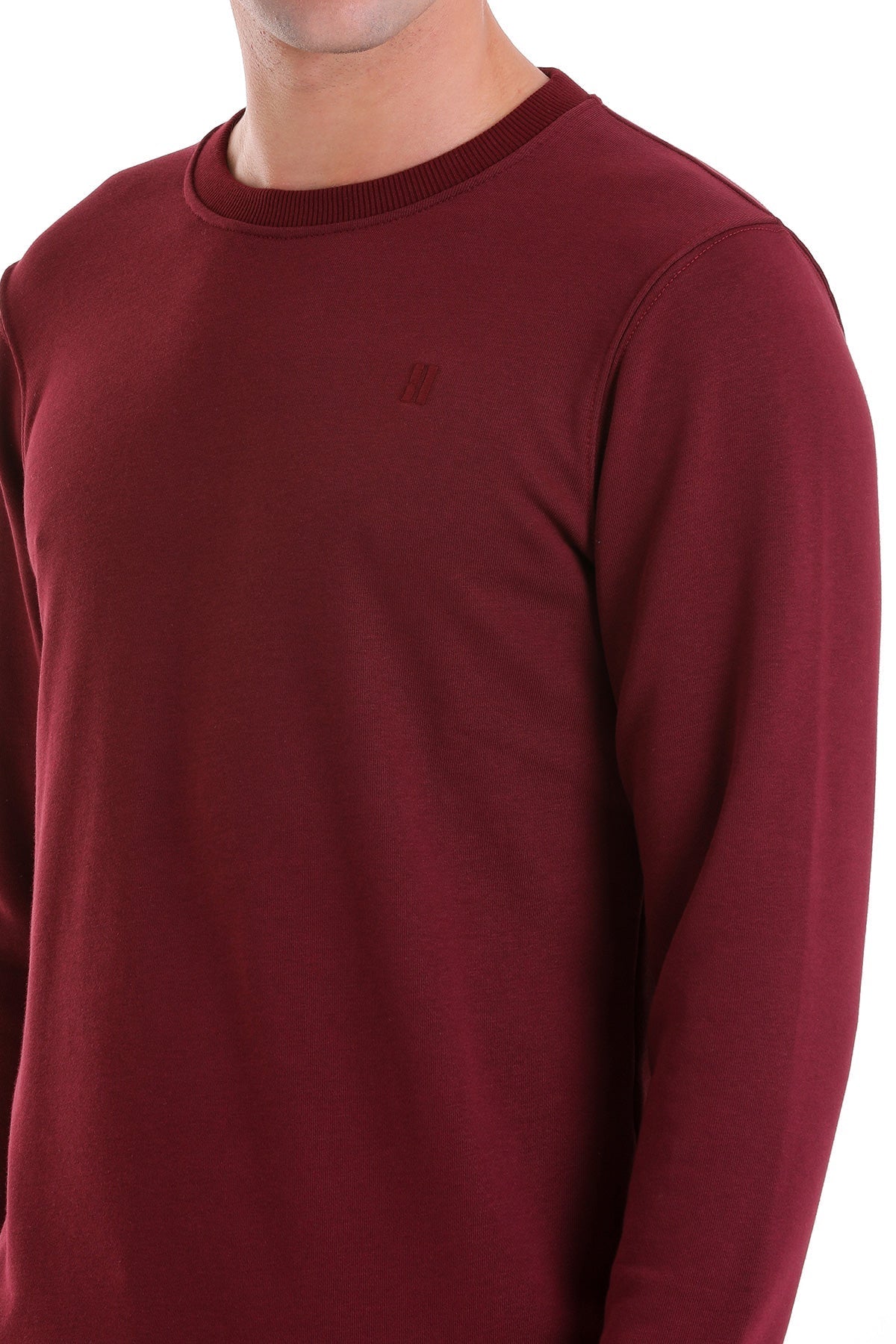 Regular Fit Cotton Blend Burgundy Crewneck Sweatshirt - MIB