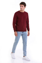 Regular Fit Cotton Blend Burgundy Crewneck Sweatshirt - MIB