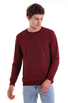 Regular Fit Cotton Blend Burgundy Crewneck Sweatshirt - MIB