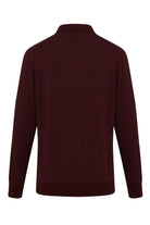 Regular Fit Cotton Blend Burgundy - Gray Polo Sweater