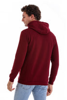 Regular Fit Cotton Blend Burgundy Hooded Sweatshirt - MIB