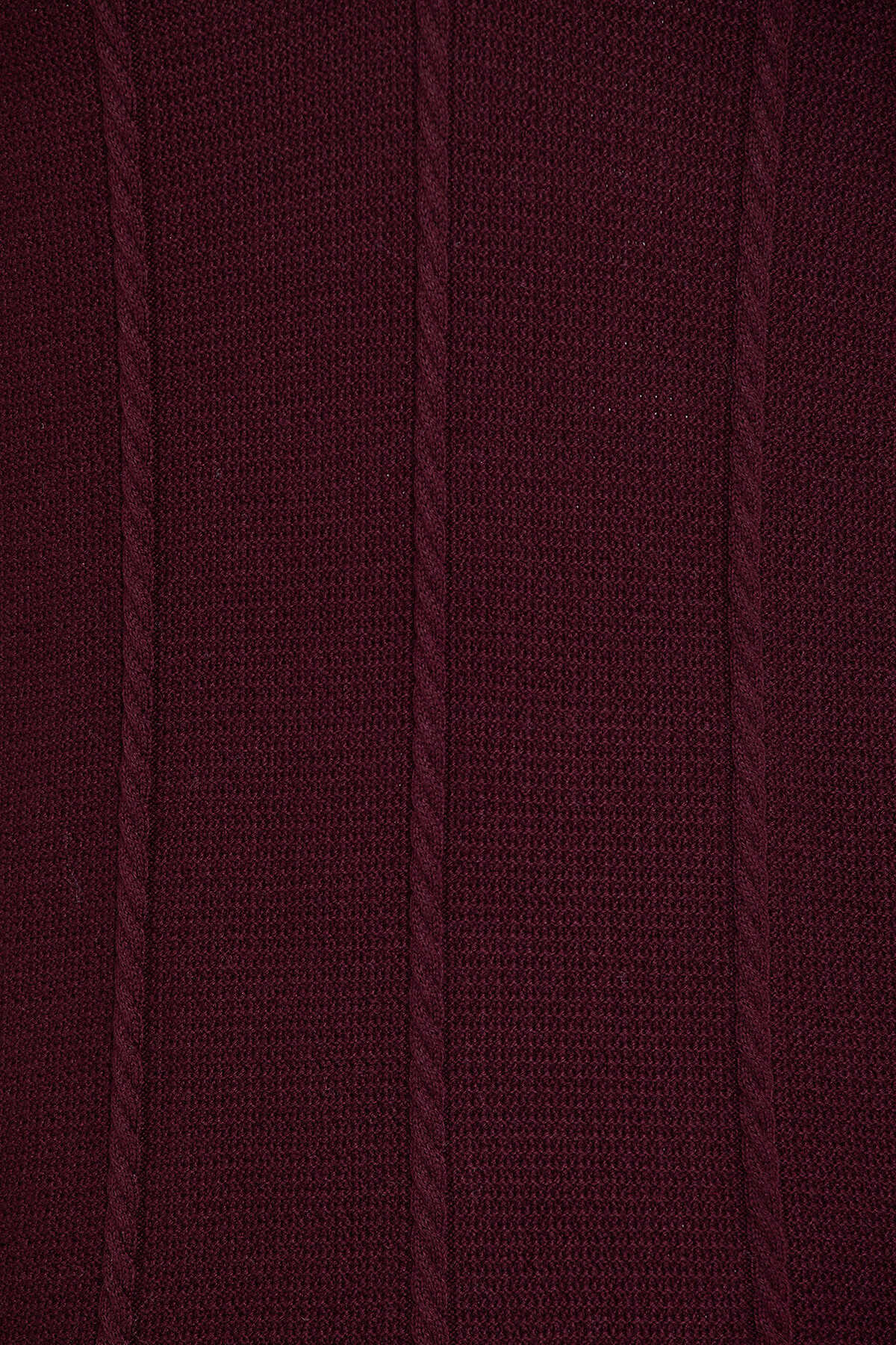 Regular Fit Cotton Blend Burgundy Polo Sweater - SAYKI