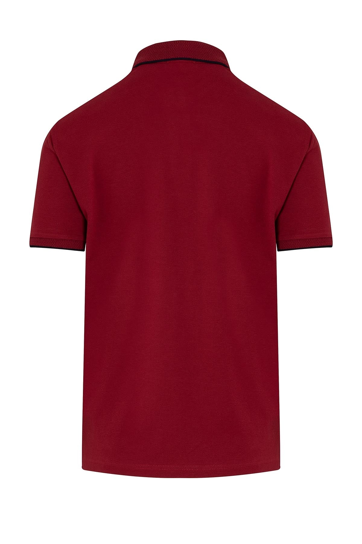 Regular Fit Cotton Blend Burgundy Polo T-Shirt - MIB