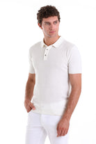 Regular Fit Cotton Blend Ecru Polo T-Shirt - MIB